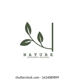 Green Nature Floral leaf Logo vector design for initial or business identity.