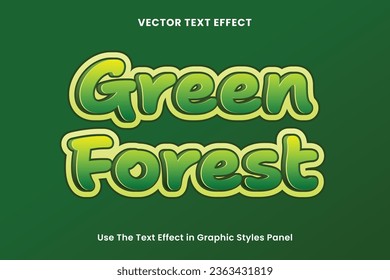 Green Nature Forest  Editable Vector Text Effect