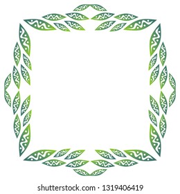Green nature frame of leaves. Vector illustration
