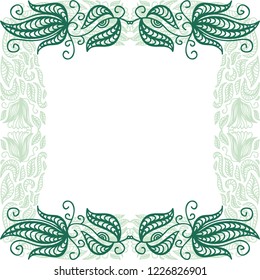 Green nature frame. Vector illustration