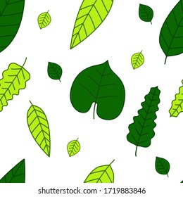 Green Nature fresh leaf leaves vector illustration seamless pattern eps 