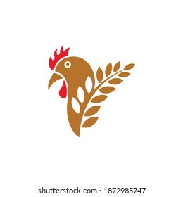 Green Nature Hen Farm  Vector Organic Eco Fresh Logo