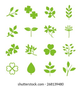 Green nature icon set