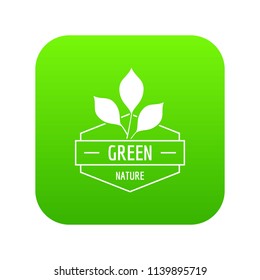 Green nature icon green vector isolated on white background