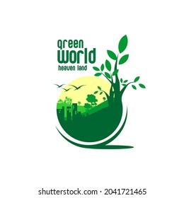 green nature illustration vector, save earth