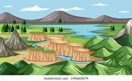 A green nature landscape background illustration