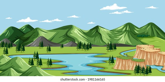 A green nature landscape background illustration