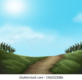 A green nature landscape illustration