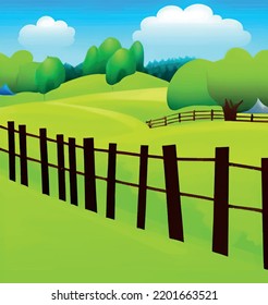 green nature and landscape with trees