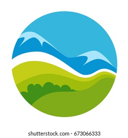 Plantilla de icono de vectores de naturaleza verde