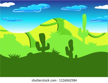 Green nature landscape vector illustration