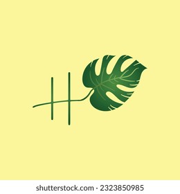 Green Nature Leaf Alphabet Typographic and Logo Illustration