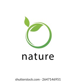 Diseño de logotipo de círculo de hoja de Naturaleza verde Marca ecológica