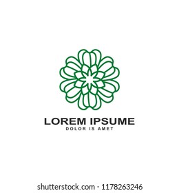 Green nature leaf eco home logo template vector illustration