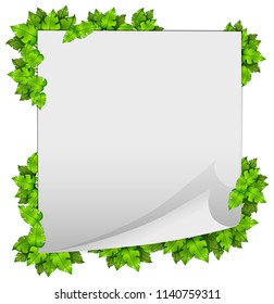 Ilustración de marco de hoja de naturaleza verde