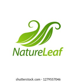 Green nature leaf logo icon concept design template idea