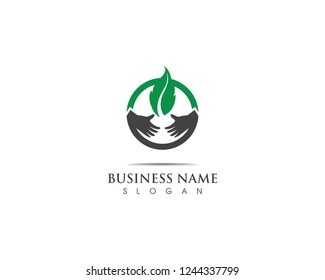Green nature  leaf  logo symbol ecology