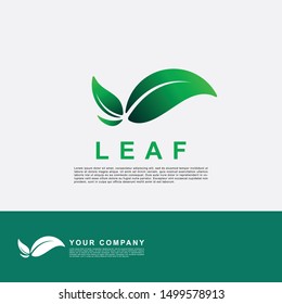 Green nature leaf logo vector illustration