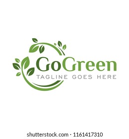 green nature leaf ornament logo icon vector template