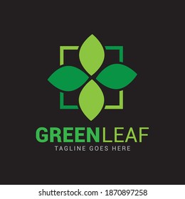 Green nature leaf ornament logo icon vector template.