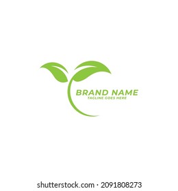 green nature leaf ornament logo icon vector template.