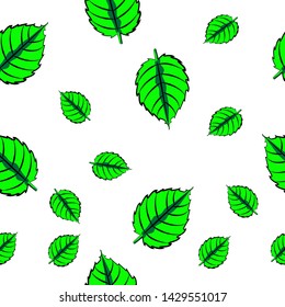 green nature leaf Seamless pattern with white background


