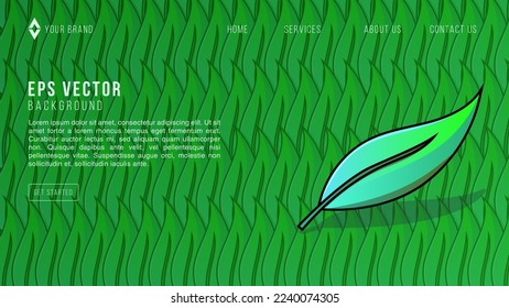 Green nature leaves background vector website template. Floral pattern, Tropical leaf with line arts, jungle plants, Exotic pattern with palm leaves. web vector illustration