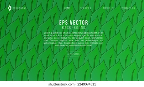 Green nature leaves background vector website template. Floral pattern, Tropical leaf with line arts, jungle plants, Exotic pattern with palm leaves. web vector illustration