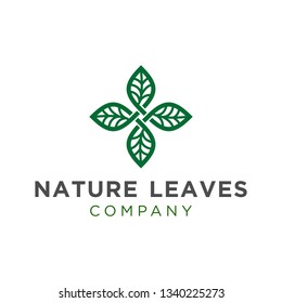 Green Nature Leaves Logo Design Template Stock Vector (Royalty Free ...