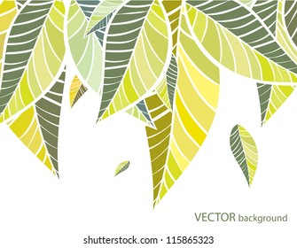 Green nature leaves vector background