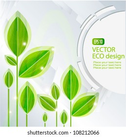 Green nature leaves vector background.Think Green. Ecology Concept.