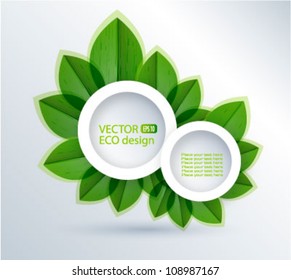 Green nature leaves vector background.Think Green. Ecology Concept.