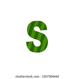 Green Nature Letter S logo icon. Creative   Design Letter S Logo on green grass element concept