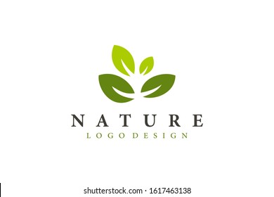 Green Nature Logo. Abstract Leaf symbol. Vector Logo Design Template Element