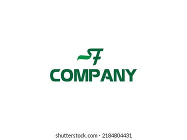 green nature logo design consisting of f and k letters