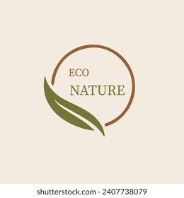 Green Nature Logo Design Template. Vector Leaf Tree Outline Logo Design. Usable for Nature, Cosmetic, Healthcare and Beauty Logo.