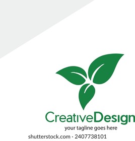 Plantilla de diseño del logotipo de la naturaleza verde. Diseño del logotipo de esquema de árbol de hoja vectorial. Usable para el logotipo de Naturaleza, Cosmética, Salud y Belleza.