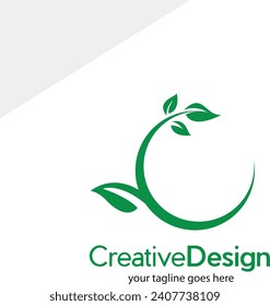 Green Nature Logo Design Template. Vector Leaf Tree Outline Logo Design. Usable for Nature, Cosmetic, Healthcare and Beauty Logo.