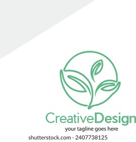 Green Nature Logo Design Template. Vector Leaf Tree Outline Logo Design. Usable for Nature, Cosmetic, Healthcare and Beauty Logo.