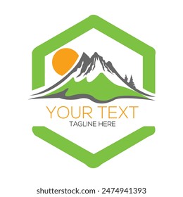 Verde, naturaleza, logotipo, elemento, concepto, ilustración, medio ambiente, abstracto, negocio, finanzas, gráfico, eco, ecología, marca, sol montaña, paisaje