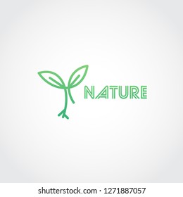 green nature logo . gradation color vector template design