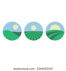 green nature logo icon vector design