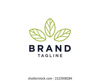 Logo de Green Nature. Símbolo de hoja o árbol en estilo lineal aislado en fondo blanco. Usable para la salud y los logotipos ecológicos. Elemento de plantilla de diseño de logotipo de vectores planos