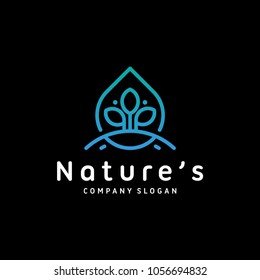 green nature logo template vector illustration