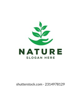 Green nature logo template vector illustration