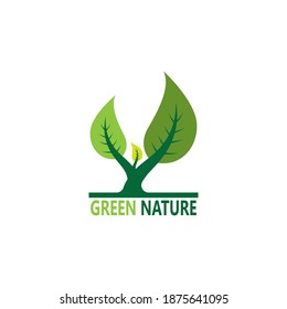 Plantilla vectorial de logotipo de naturaleza verde