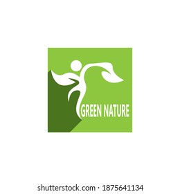 Plantilla vectorial de logotipo de naturaleza verde
