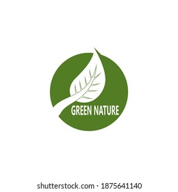 Plantilla vectorial de logotipo de naturaleza verde