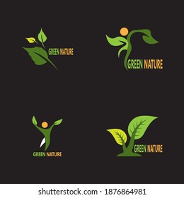 Green nature logo vector template