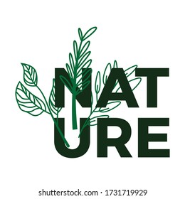 green nature organic logo vector illustration